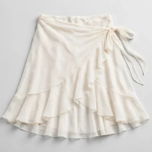 Ivory chiffon wrap skirt