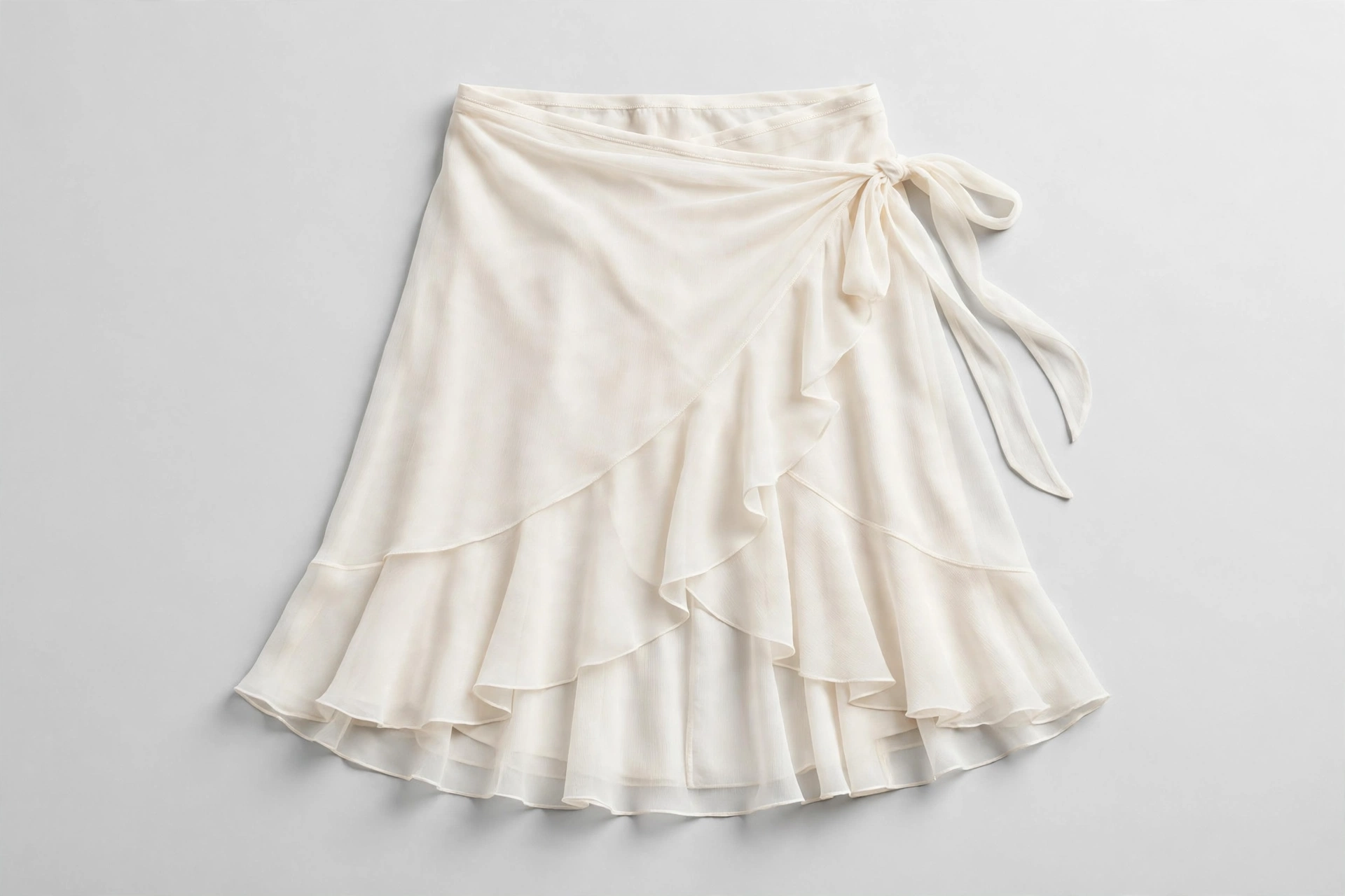 Ivory chiffon wrap skirt