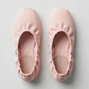 Pink canvas ballet slippers