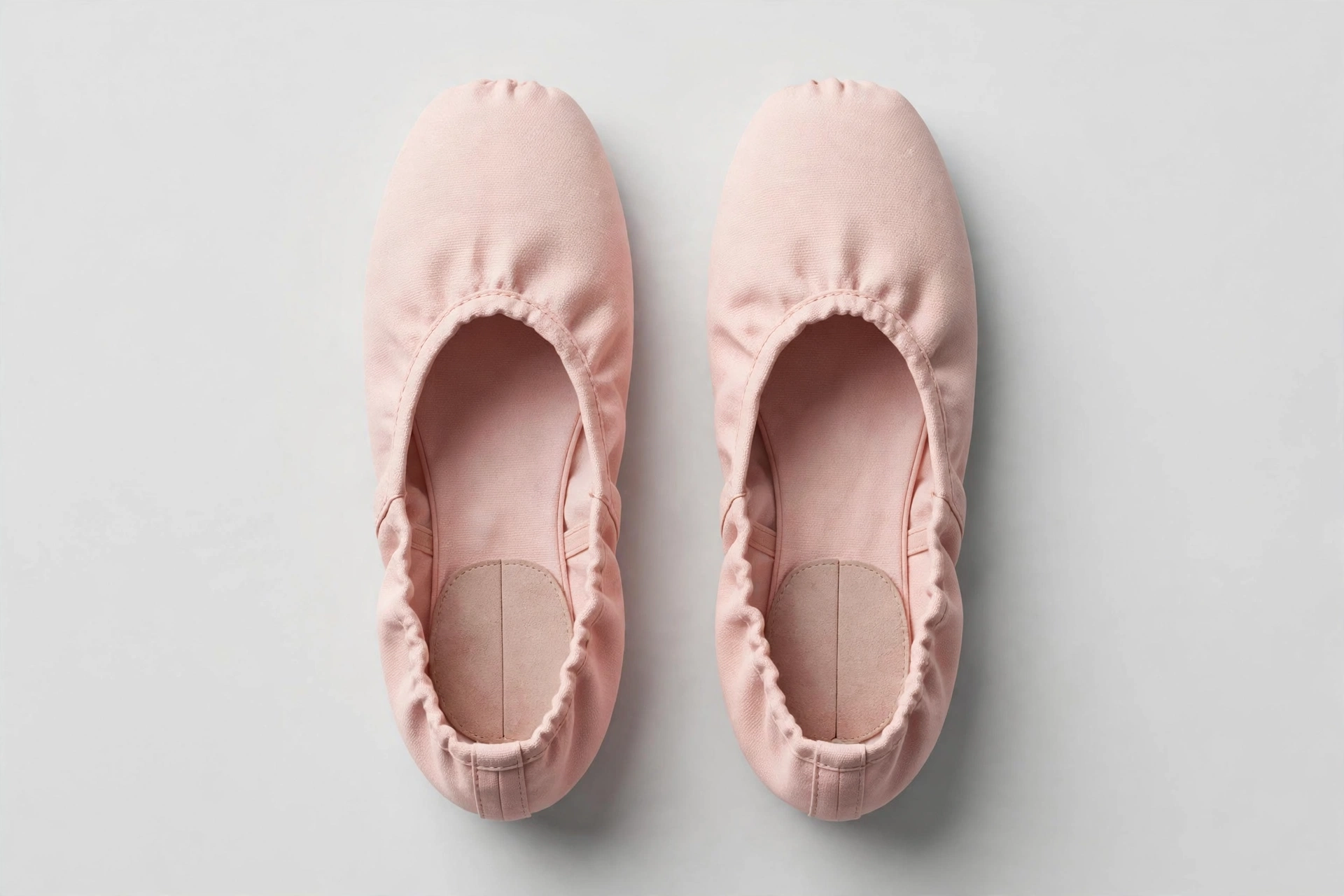 Pink canvas ballet slippers